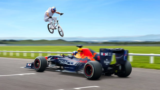KRISS KYLE JUMPS A MOVING F1 CAR!